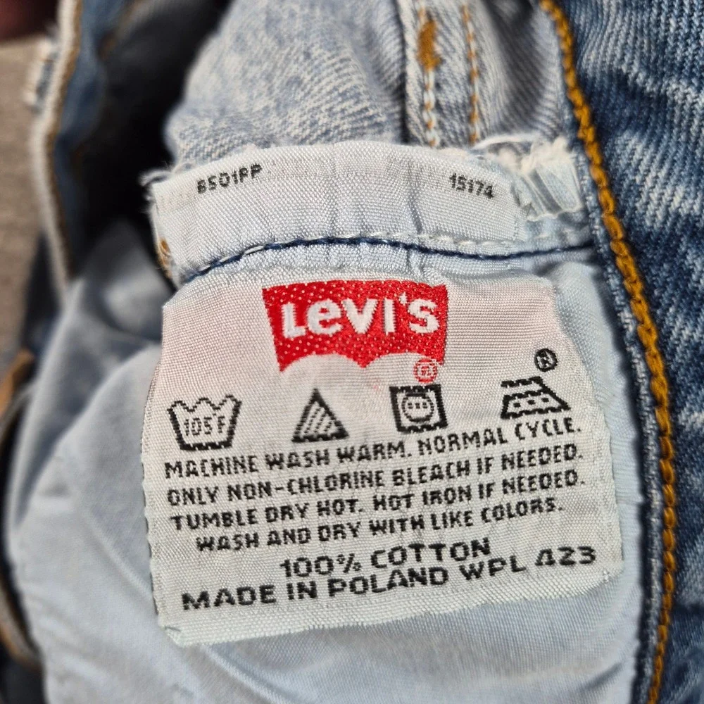 Vintage 90s Levis 501 Jeans Mens 32x34(Fits30x32) Blue Straight Made in Poland